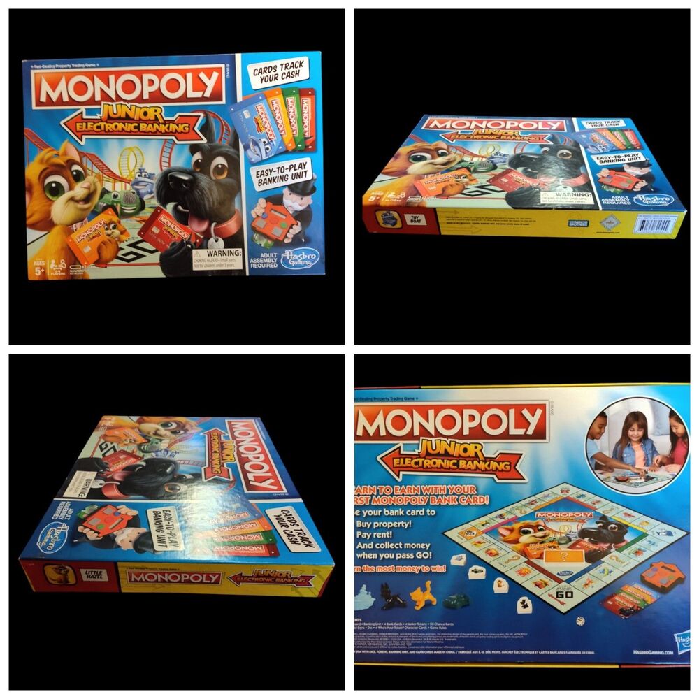 Hasbro Monopoly Junior Electronic Banking Uses Banks Card For Money! *Inspected